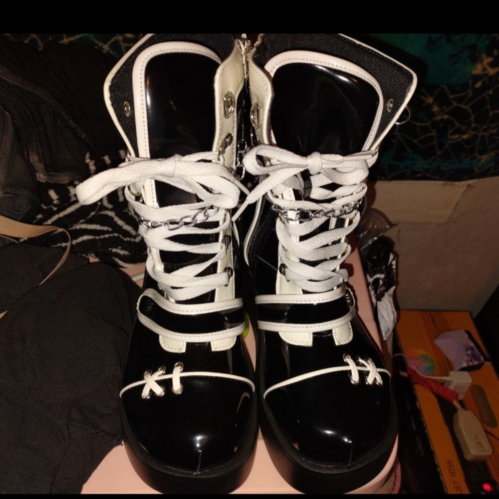 Stylish Black and White Women's Boots